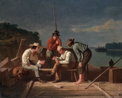 In a Quandary, or Mississippi Raftsmen at Cards, 1851 by George Caleb Bingham